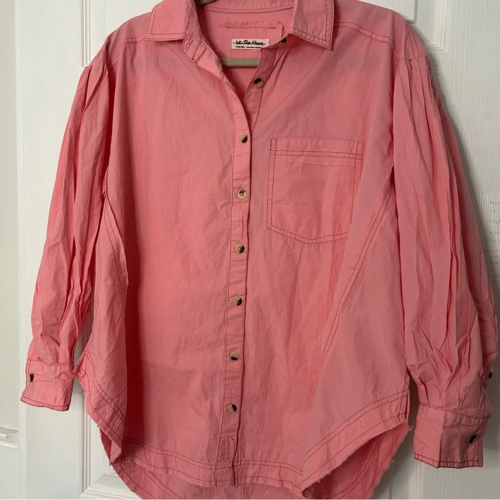 Free People Happy Hour Poplin Top